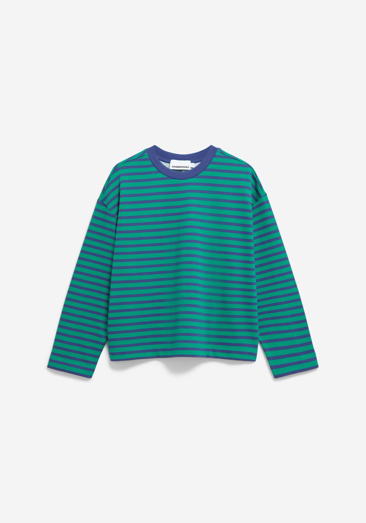 Bluză FRANKAA MAARLEN STRIPE Emerald Green-Blue Noon