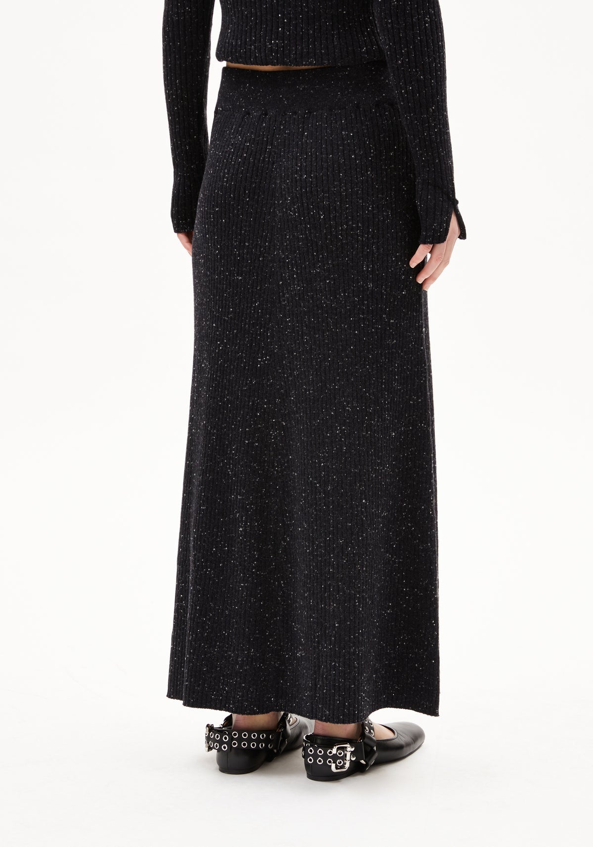 Fustă HANAA TWEED Black Oatmilk
