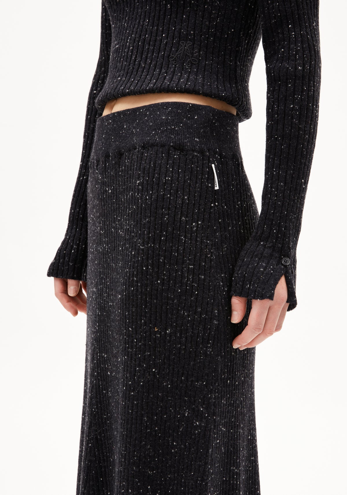 Fustă HANAA TWEED Black Oatmilk