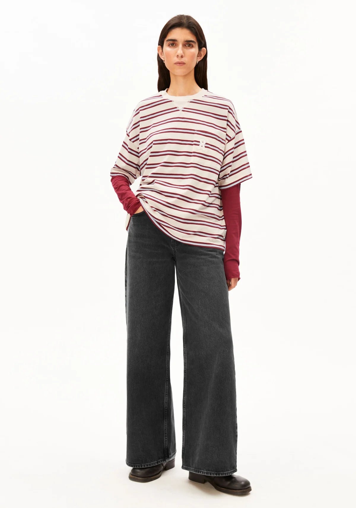 Tricou ICONIC STRIPED Undyed Velvet