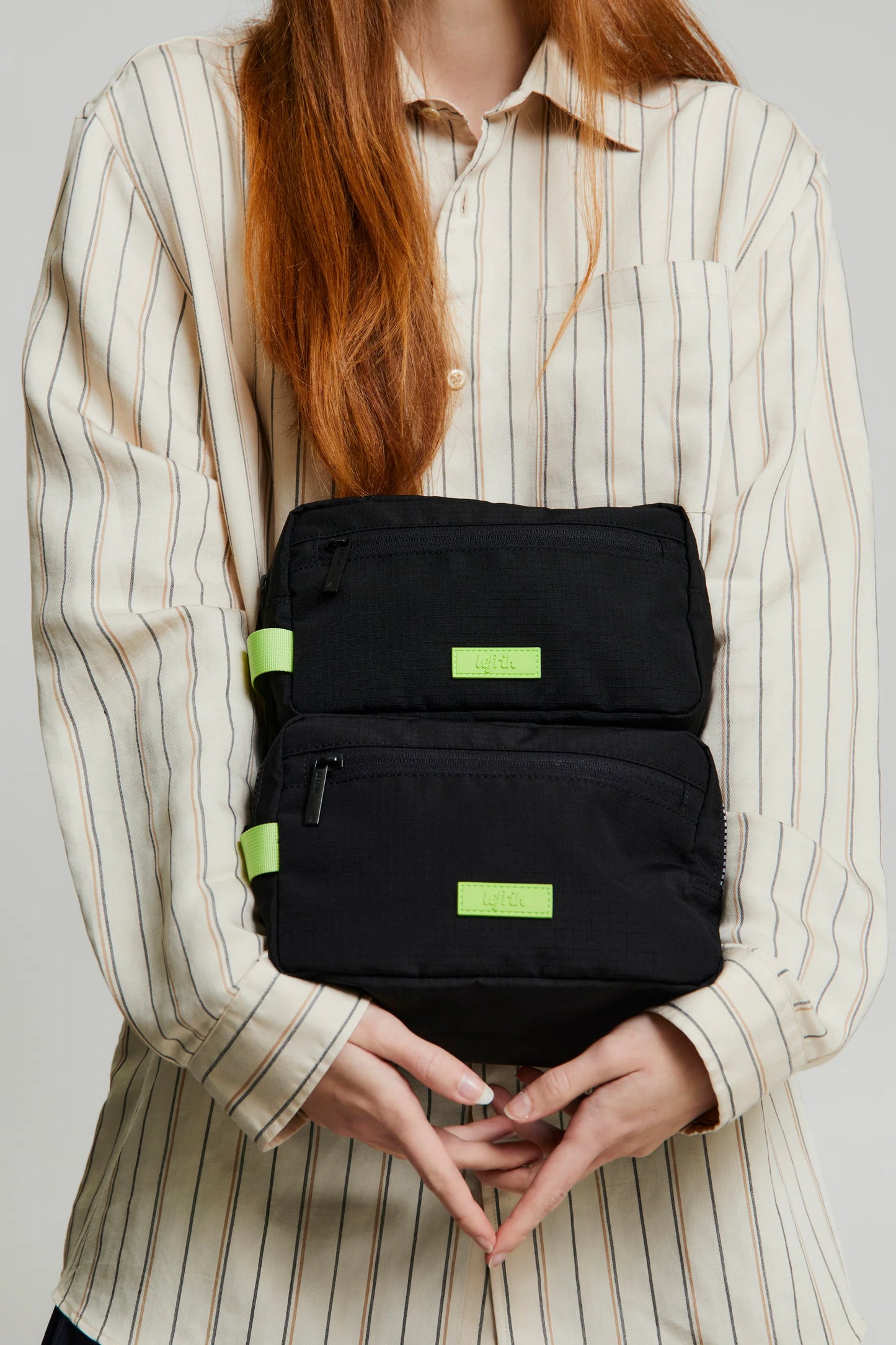 Geantǎ KEI DOUBLE Washbag Black Lime