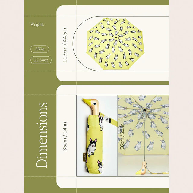 Umbrelǎ FRENCH BULLDOG Yellow