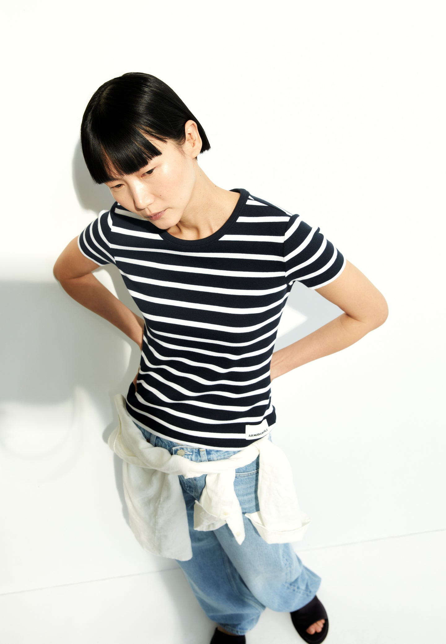 Tricou KARDAA STRIPES Night Sky-White