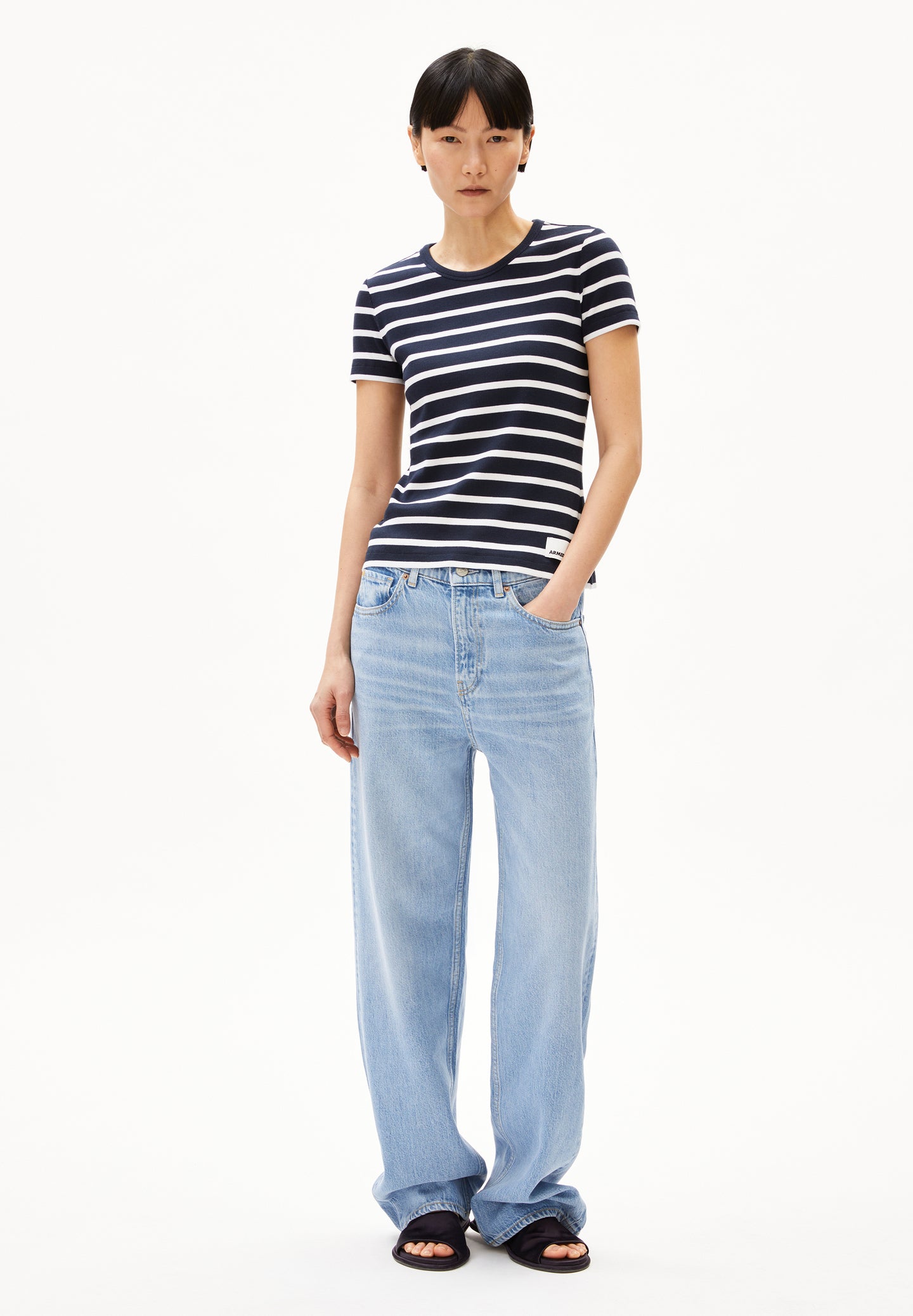 Tricou KARDAA STRIPES Night Sky-White