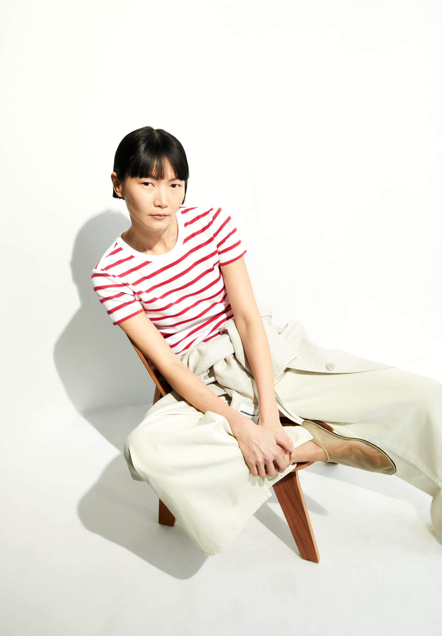 Tricou KARDAA STRIPES White Coral-Blush