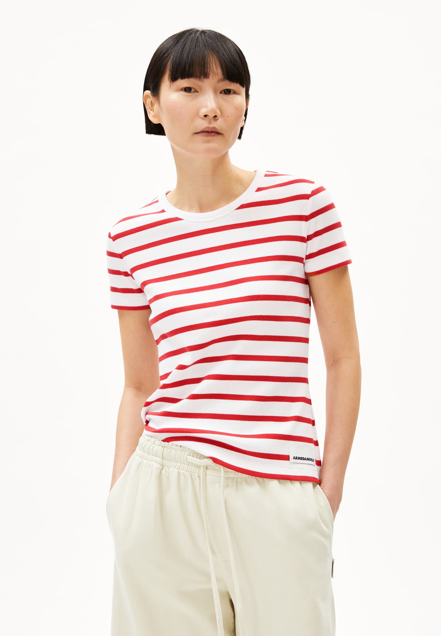 Tricou KARDAA STRIPES White Coral-Blush