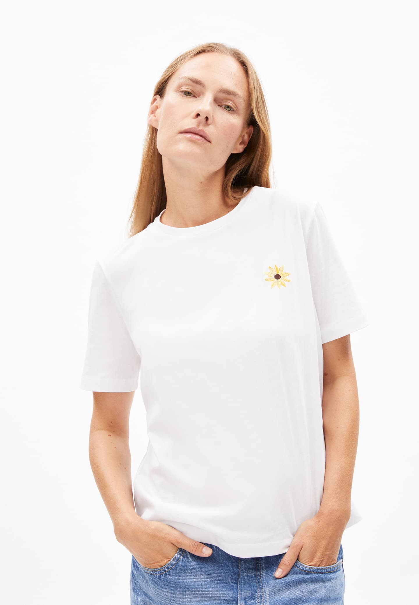 Tricou LUALAA FLOWER White Yellow