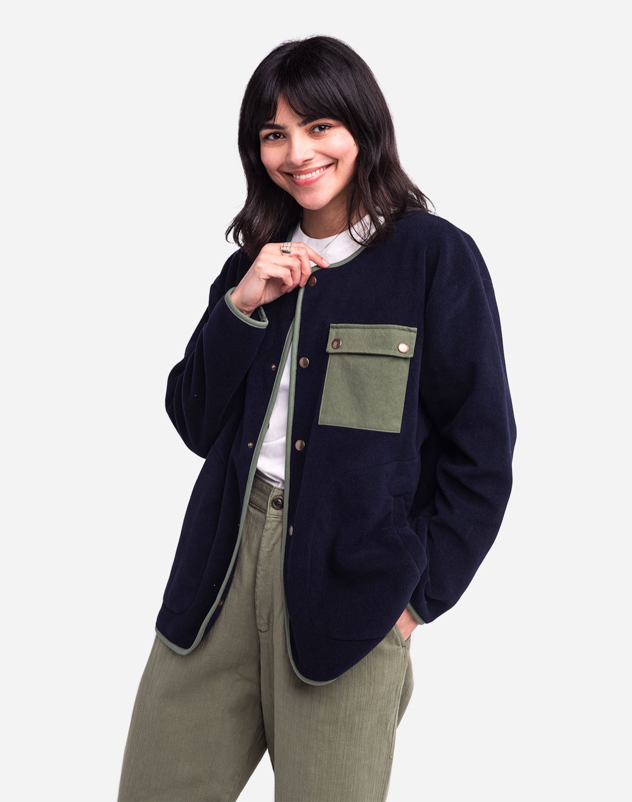 Jachetă Fleece OKINA Navy