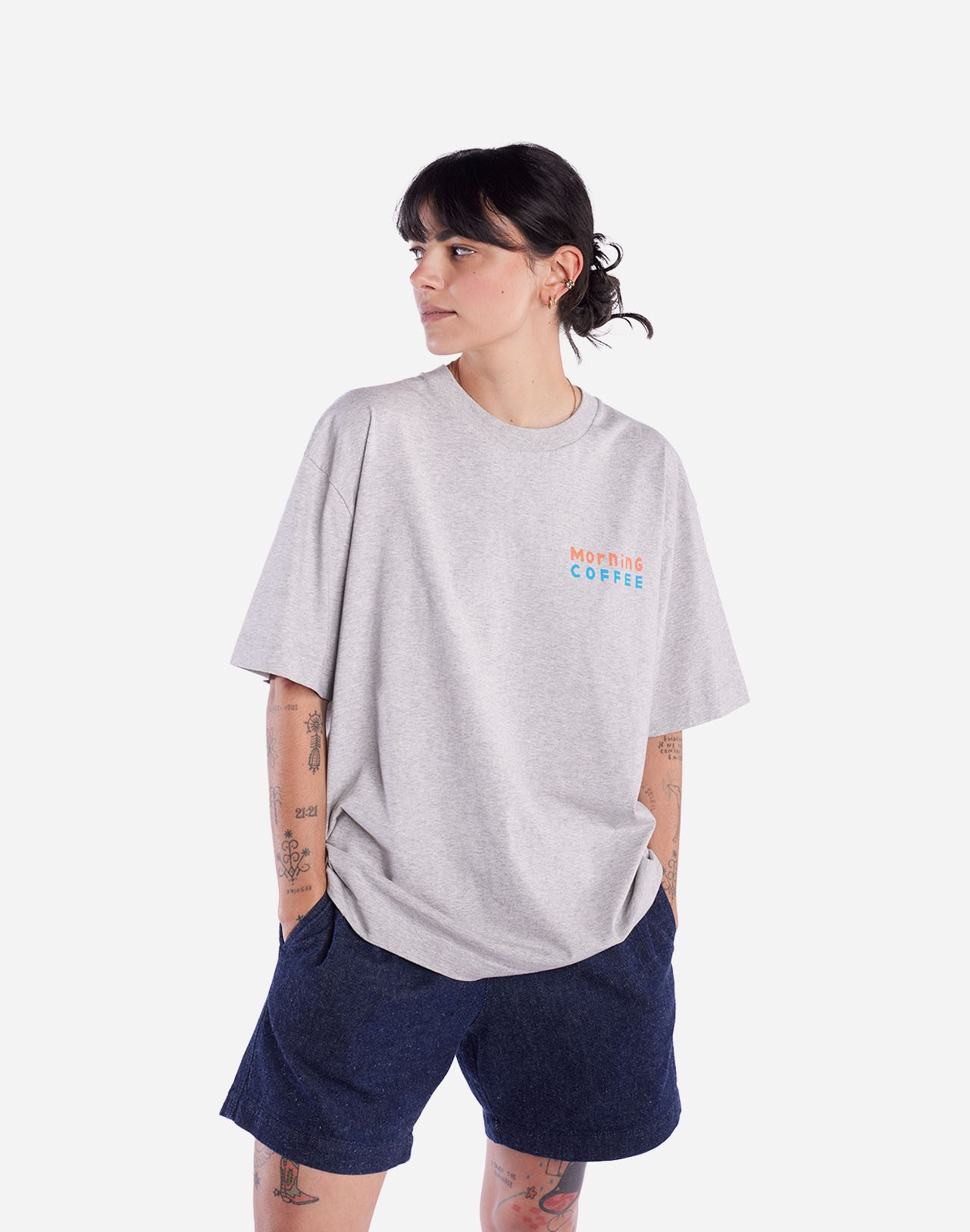Tricou MORNING COFFEE Grey