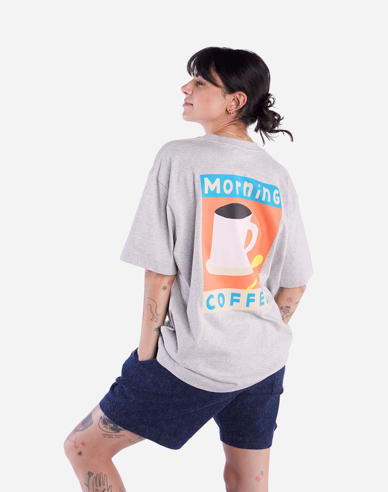 Tricou MORNING COFFEE Grey