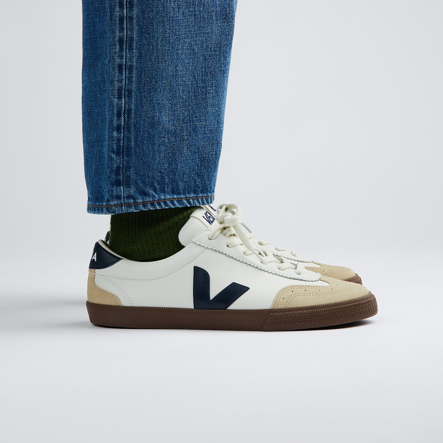 VOLLEY Leather White Nautico Bark