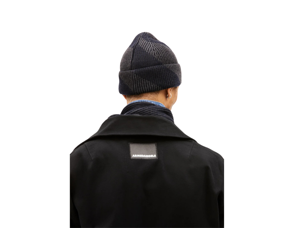 Beanie NILDAAO WOOL STRIPES Night Steel Melange