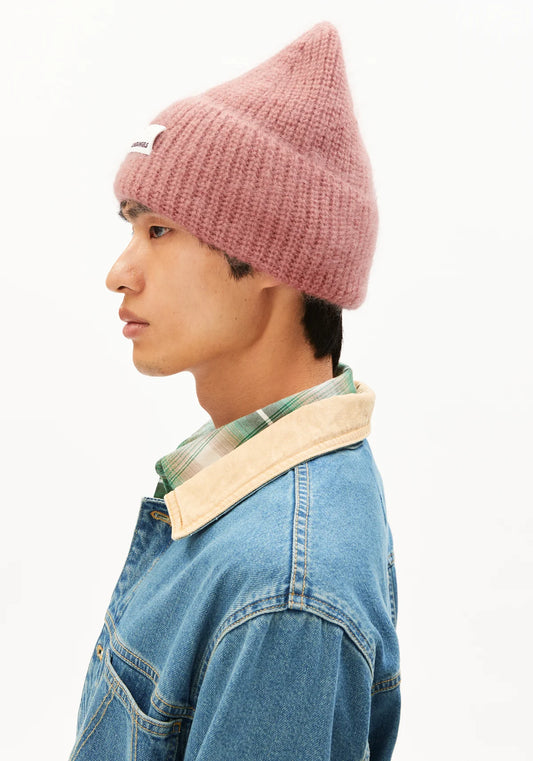 Beanie SNOWAA MOHAIR WOOL Light Berry