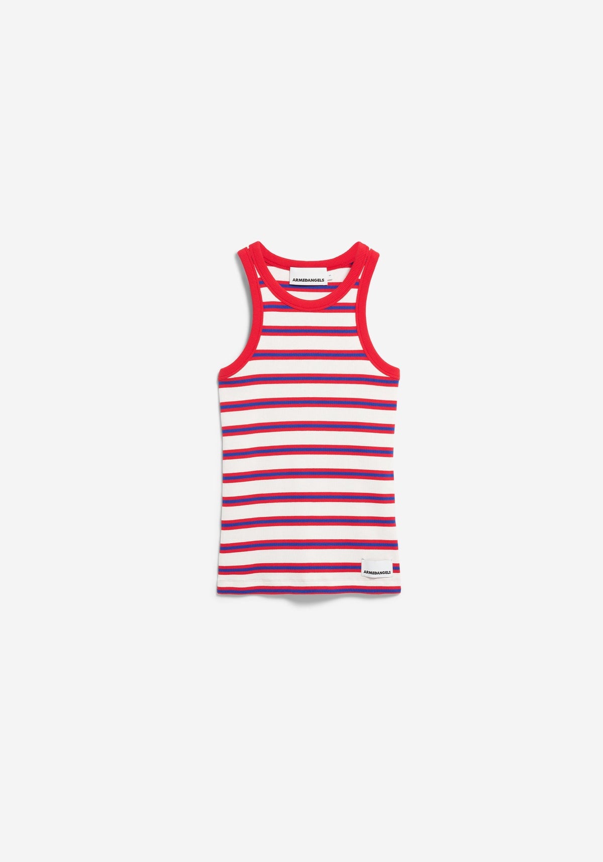 Top KANITAA STRIPES Oatmilk - Mars Red