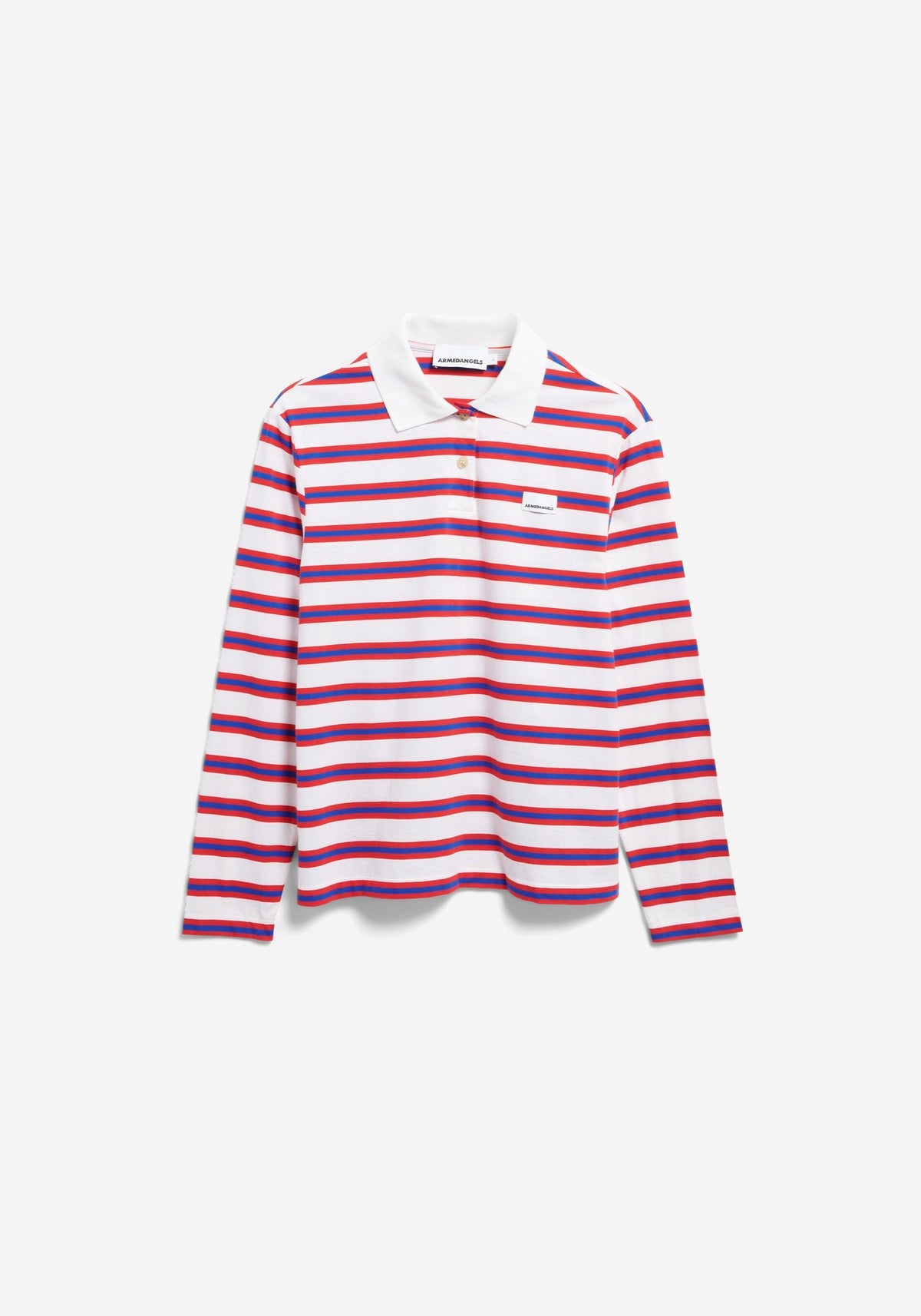 Bluză STRIPED POLO Oatmilk Mars Red