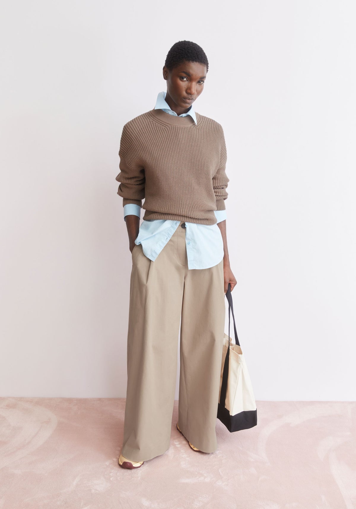 Pantaloni WIDE CHINO True Camel