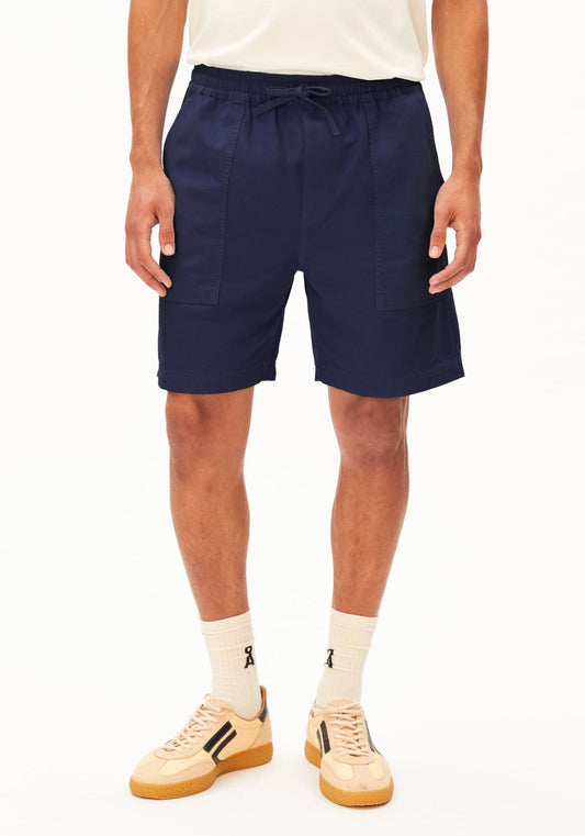 Cotton Linen Shorts Tinted Navy