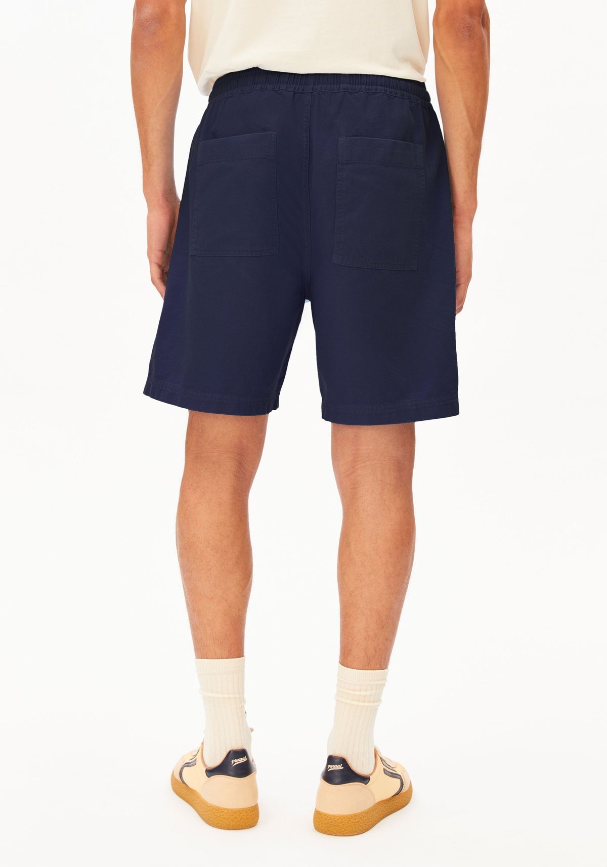 Cotton Linen Shorts Tinted Navy