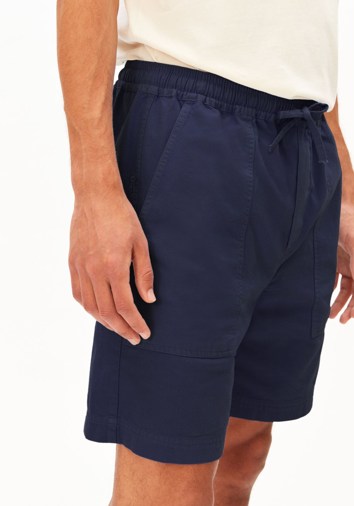 Cotton Linen Shorts Tinted Navy