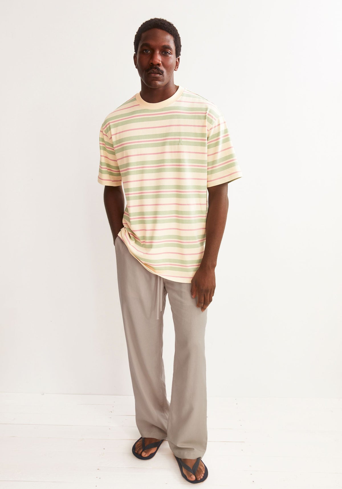 Tricou MAARKOS STRIPES Foam Washed Berry