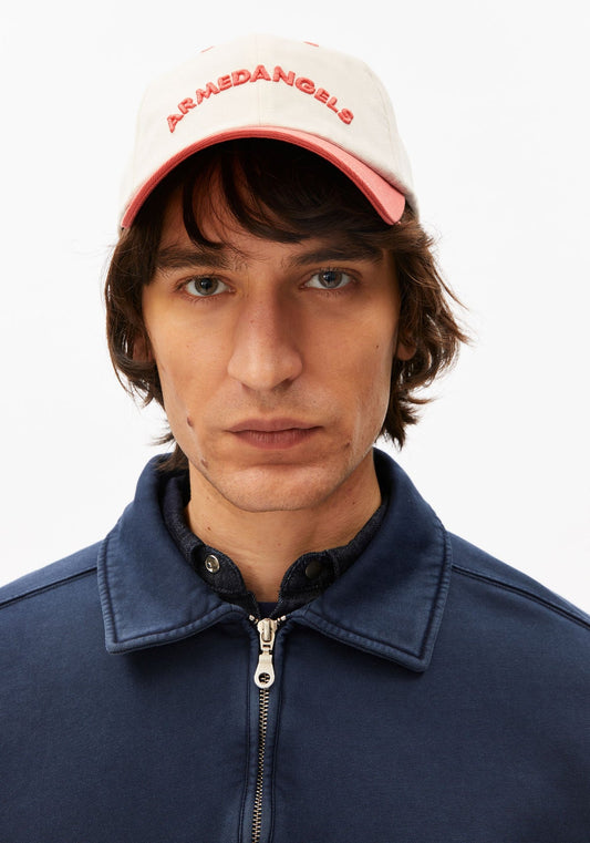 Șapcă YENAAS COLORBLOCK Oatmilk Tabasco Red