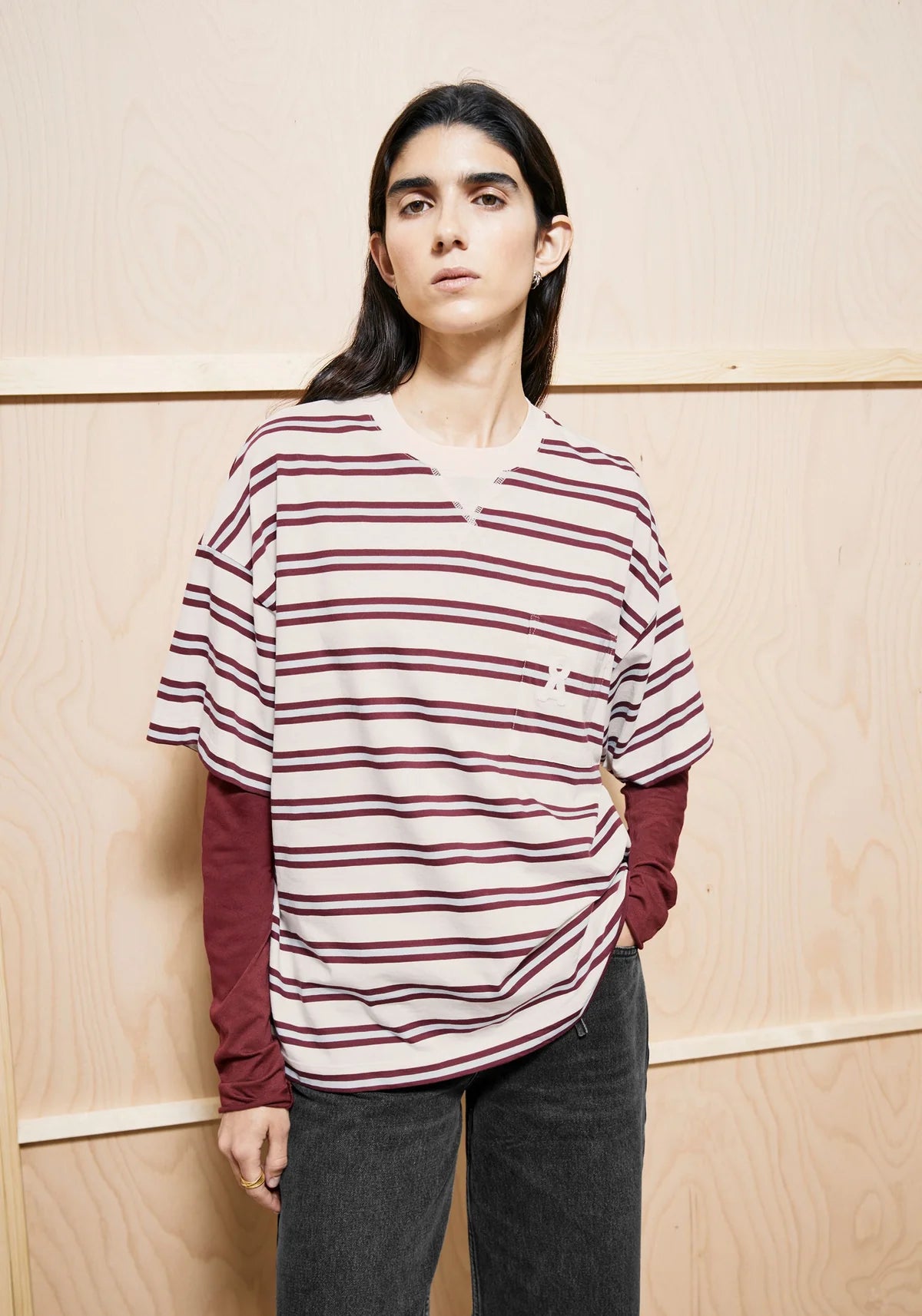 Tricou ICONIC STRIPED Undyed Velvet