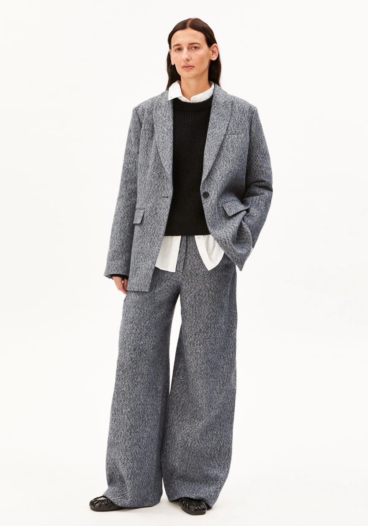 Pantaloni TWEED BARREL Mid Grey