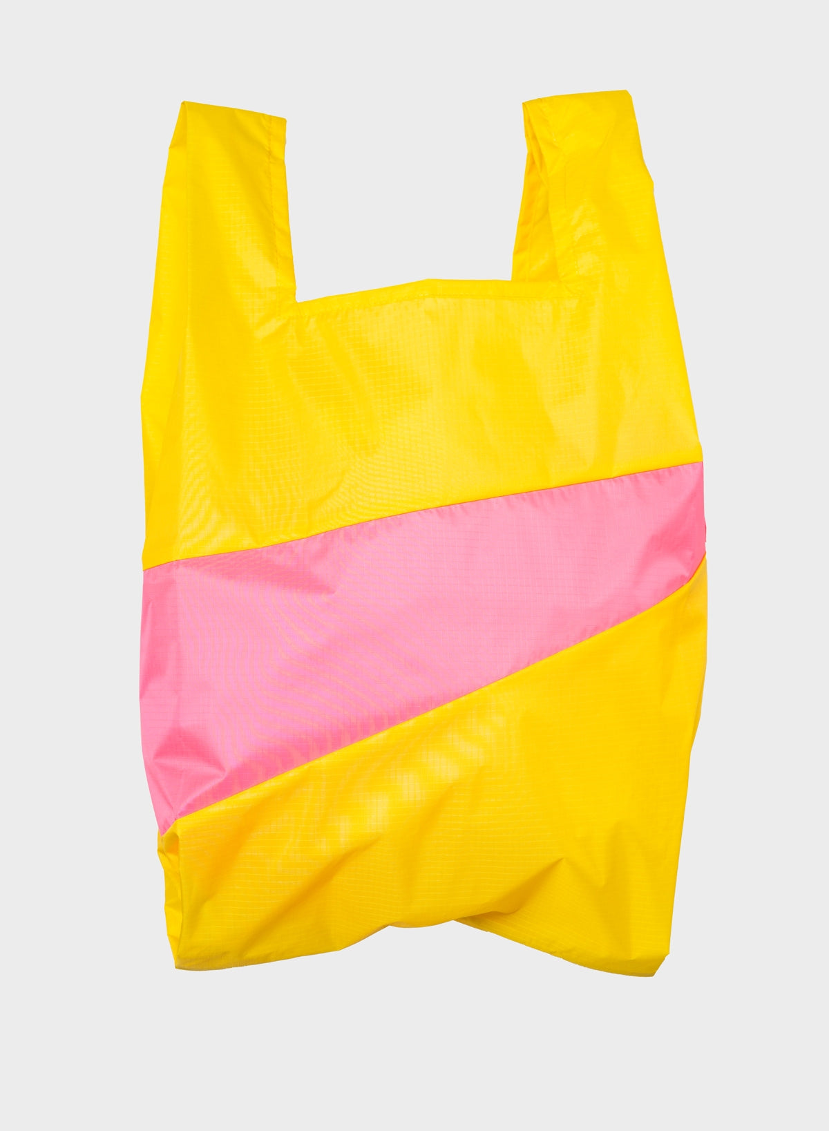 Shopping Bag TV Yellow & Fluo Pink LARGE