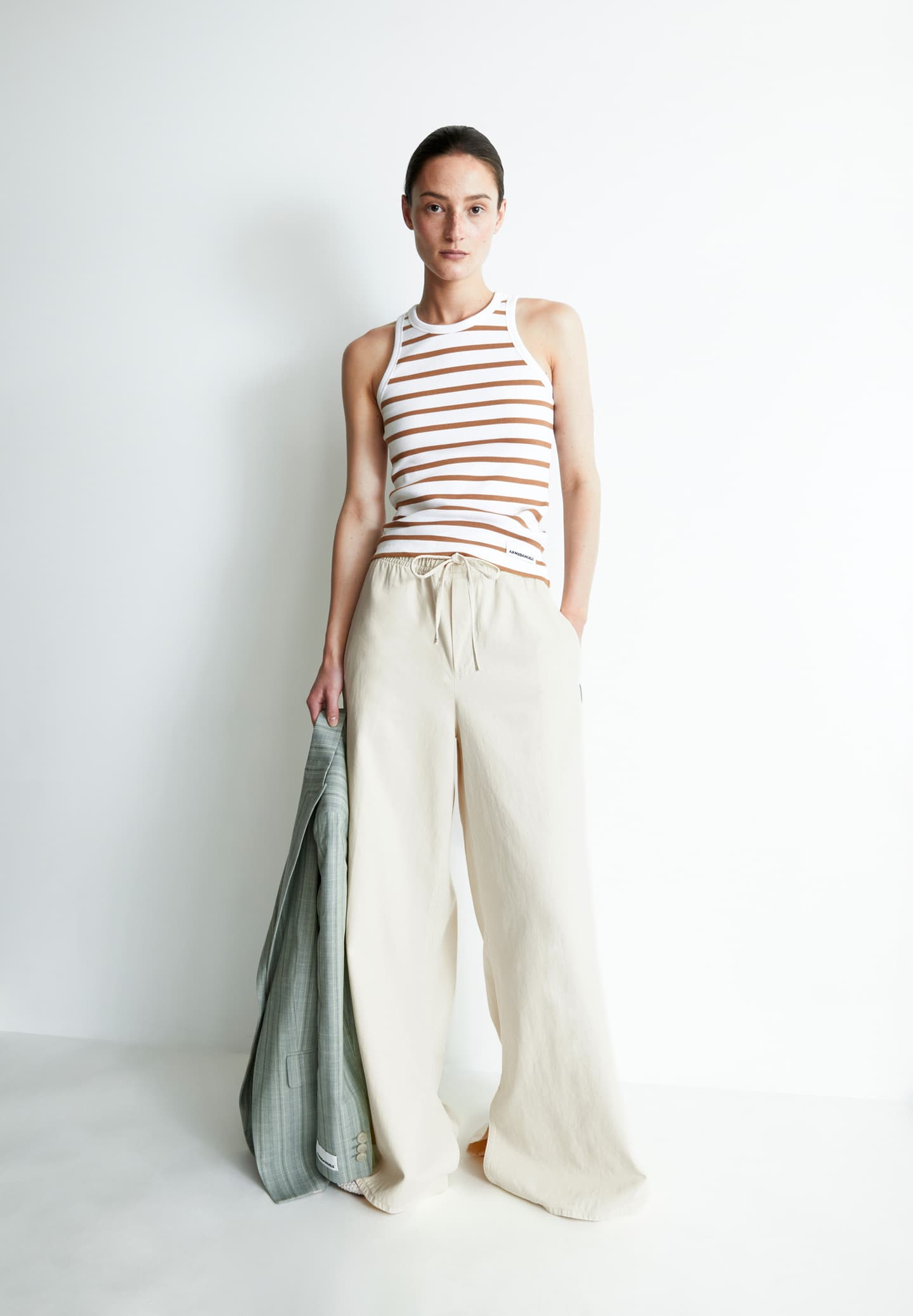 Maieu KANITAA STRIPES White-Pale Umber