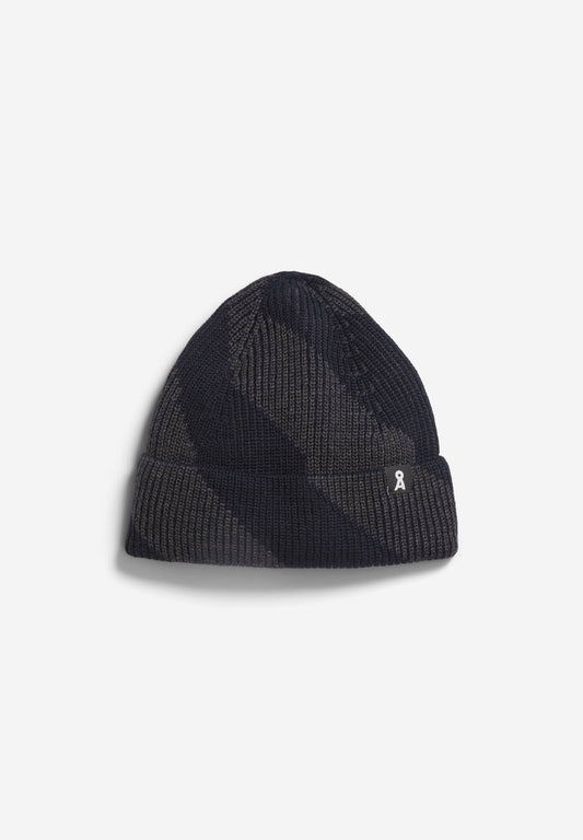 Beanie NILDAAO WOOL STRIPES Night Steel Melange