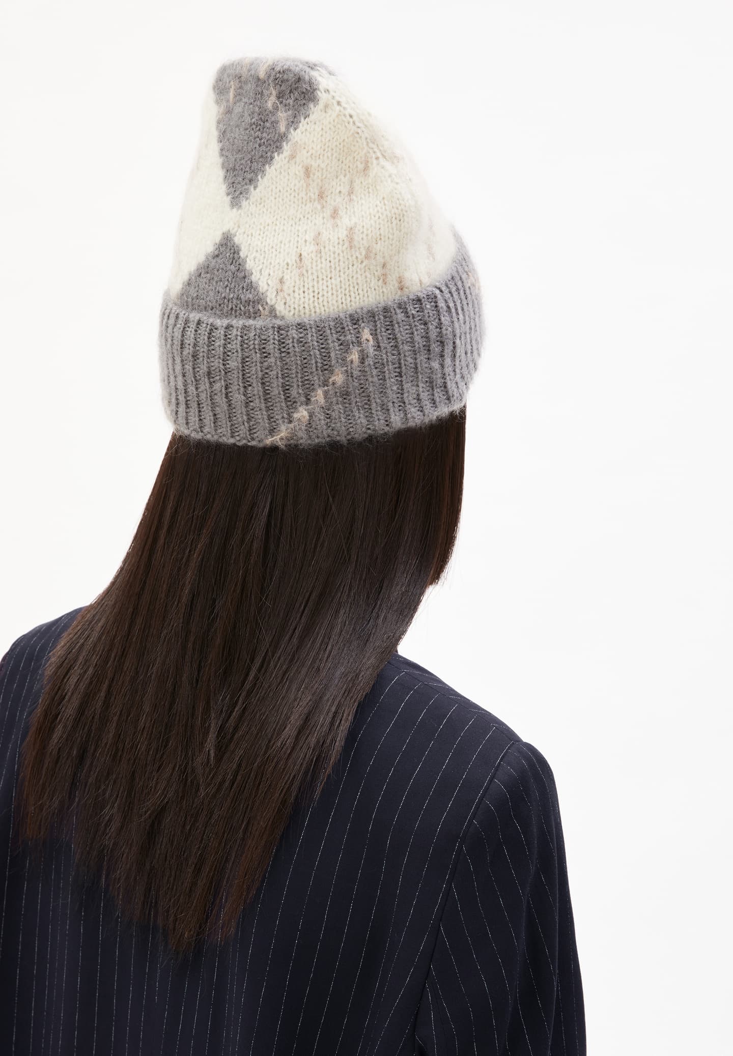 Beanie SNOWAA ARGYLE Iron-Oatmilk