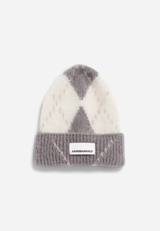 Beanie SNOWAA ARGYLE Iron-Oatmilk