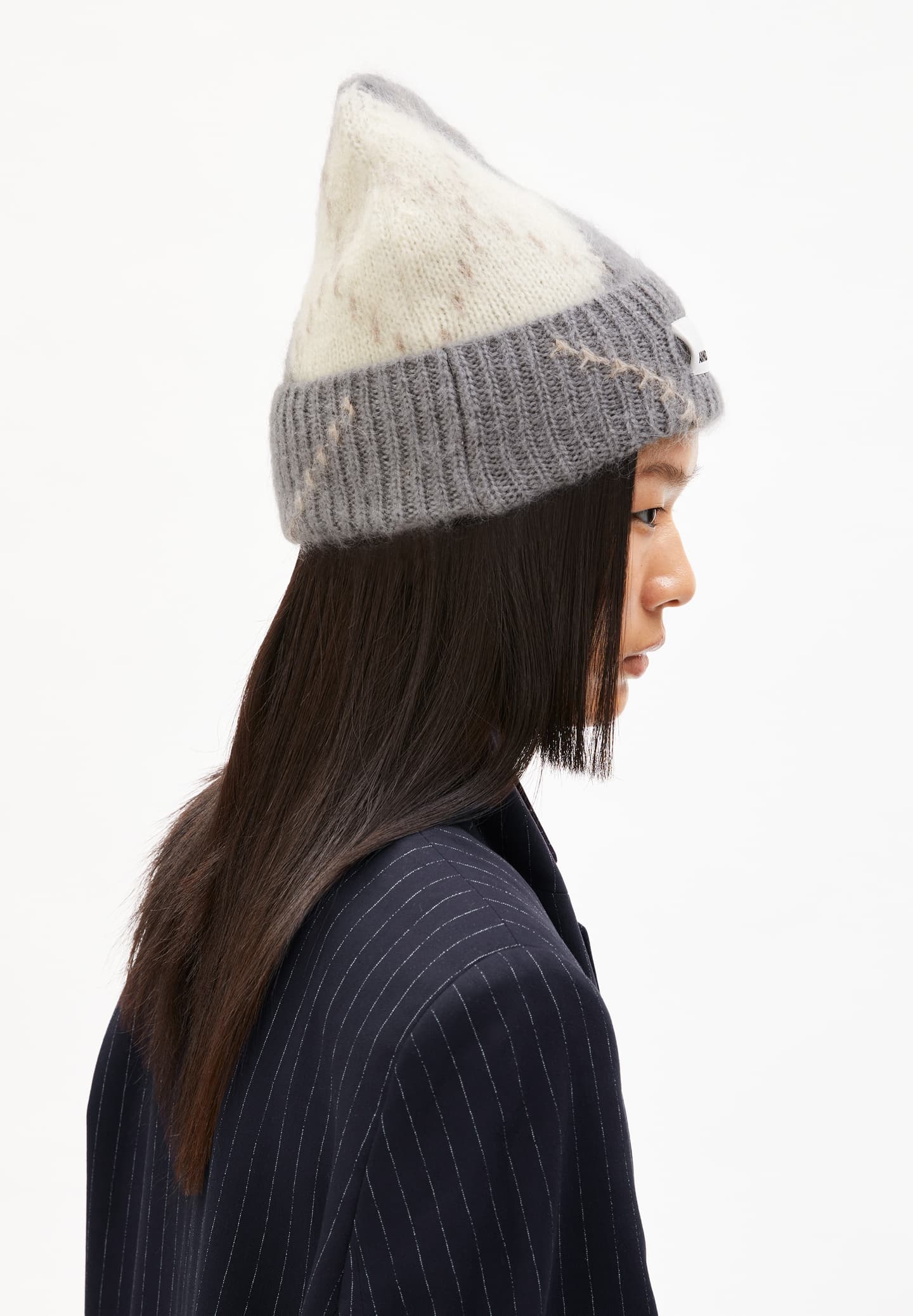 Beanie SNOWAA ARGYLE Iron-Oatmilk