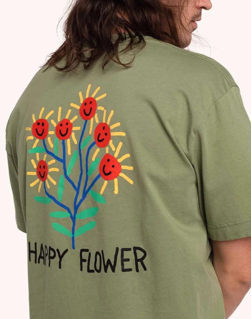 Tricou HAPPY FLOWER Sage
